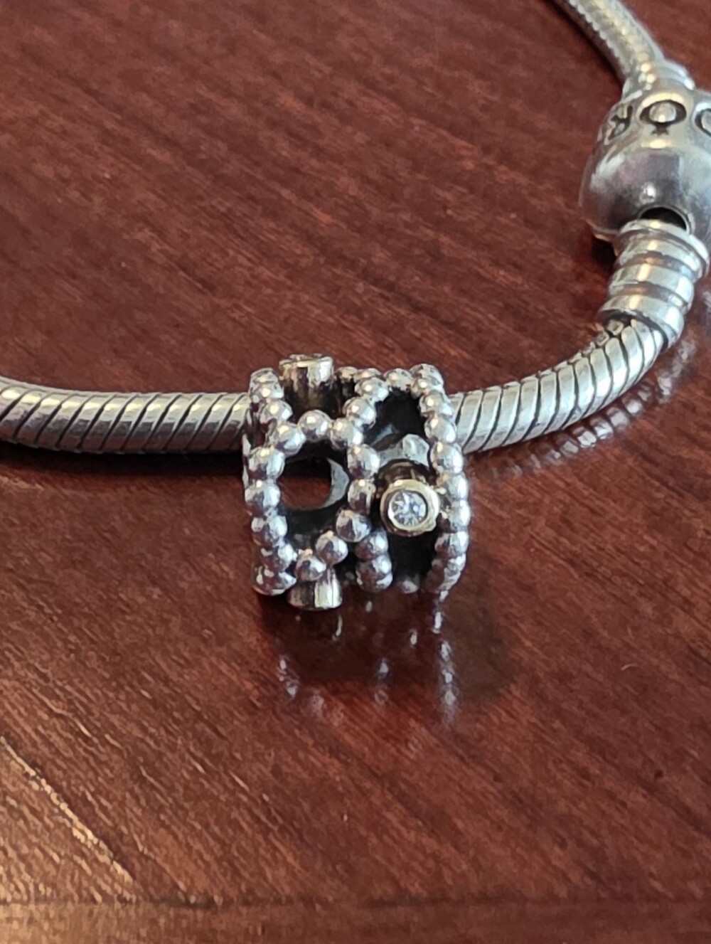 Retired PANDORA DIAMOND DELIGHT - Silver  14K Gold Settings With Real Diamonds
